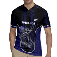 Personalised New Zealand Aotearoa Rugby Jersey Blue Marlin Fishing Maori Pattern LT05 - Polynesian Pride