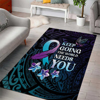 Polynesia Suicide Prevention Awareness Area Rug Keep Going The World Needs You