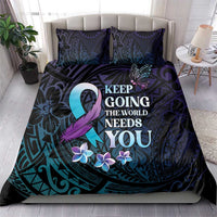 Polynesia Suicide Prevention Awareness Bedding Set Keep Going The World Needs You