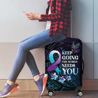 Polynesia Suicide Prevention Awareness Luggage Cover Keep Going The World Needs You