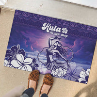 Aloha Hawaii Kauai Island Rubber Doormat Hula Till You Drop