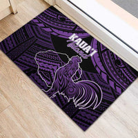 Hawaii Kauai Island Rubber Doormat Rooster Tribal Tattoo Simple Style