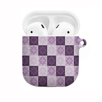 Lavender Manta Ray Hawaiian Quilt Motif AirPods Case