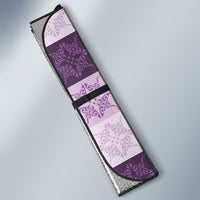 Lavender Manta Ray Hawaiian Quilt Motif Auto Sun Shade