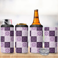 Lavender Manta Ray Hawaiian Quilt Motif 4 in 1 Can Cooler Tumbler