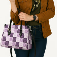 Lavender Manta Ray Hawaiian Quilt Motif Leather Bag