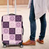 Lavender Manta Ray Hawaiian Quilt Motif Luggage Cover