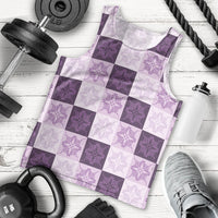 Lavender Manta Ray Hawaiian Quilt Motif Men Tank Top