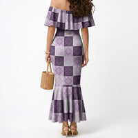 Lavender Manta Ray Hawaiian Quilt Motif Mermaid Dress