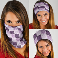 Lavender Manta Ray Hawaiian Quilt Motif Neck Gaiter