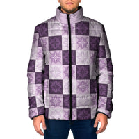 Lavender Manta Ray Hawaiian Quilt Motif Padded Jacket
