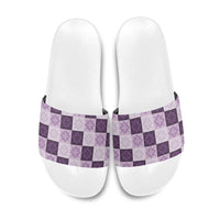 Lavender Manta Ray Hawaiian Quilt Motif Slide Sandals