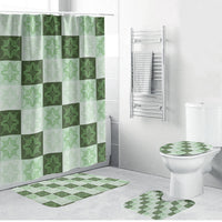 Sage Green Manta Ray Hawaiian Quilt Motif Bathroom Set