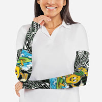 Aloha Hawaii Mango Surfing Arm Sleeves Polynesian Style