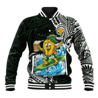 Aloha Hawaii Mango Surfing Baseball Jacket Polynesian Style