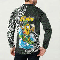 Aloha Hawaii Mango Surfing Button Sweatshirt Polynesian Style