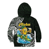 Aloha Hawaii Mango Surfing Kid Hoodie Polynesian Style