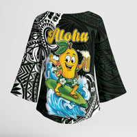 Aloha Hawaii Mango Surfing Kimono Sleeve Blouse Polynesian Style