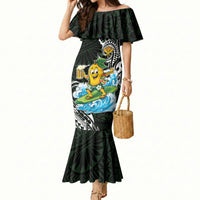 Aloha Hawaii Mango Surfing Mermaid Dress Polynesian Style