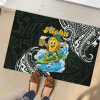 Aloha Hawaii Mango Surfing Rubber Doormat Polynesian Style