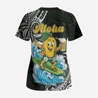 Aloha Hawaii Mango Surfing Scrub Top Polynesian Style
