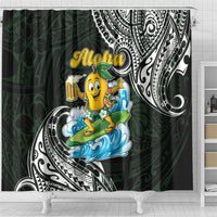Aloha Hawaii Mango Surfing Shower Curtain Polynesian Style
