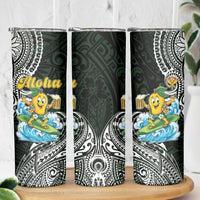 Aloha Hawaii Mango Surfing Skinny Tumbler Polynesian Style
