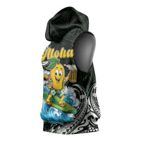 Aloha Hawaii Mango Surfing Sleeveless Hoodie Polynesian Style