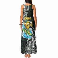 Aloha Hawaii Mango Surfing Tank Maxi Dress Polynesian Style