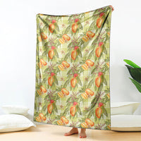 Vintage Hawaii Mango Blanket Yellow Green Hawaiian Palaka