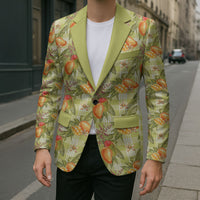 Vintage Hawaii Mango Blazer Yellow Green Hawaiian Palaka