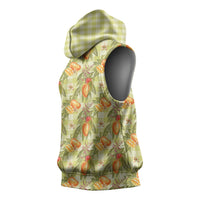 Vintage Hawaii Mango Sleeveless Hoodie Yellow Green Hawaiian Palaka