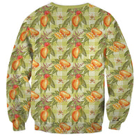 Vintage Hawaii Mango Sweatshirt Yellow Green Hawaiian Palaka