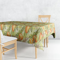 Vintage Hawaii Mango Tablecloth Yellow Green Hawaiian Palaka