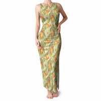 Vintage Hawaii Mango Tank Maxi Dress Yellow Green Hawaiian Palaka