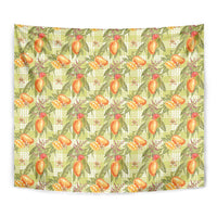 Vintage Hawaii Mango Tapestry Yellow Green Hawaiian Palaka