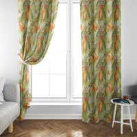 Vintage Hawaii Mango Window Curtain Yellow Green Hawaiian Palaka