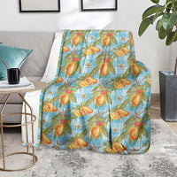 Vintage Hawaii Mango Blanket Blue Hawaiian Palaka