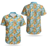 Vintage Hawaii Mango Couples Matching Summer Maxi Dress and Hawaiian Shirt Blue Hawaiian Palaka