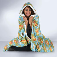 Vintage Hawaii Mango Hooded Blanket Blue Hawaiian Palaka