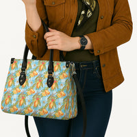 Vintage Hawaii Mango Leather Bag Blue Hawaiian Palaka