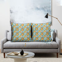 Vintage Hawaii Mango Pillow Cover Blue Hawaiian Palaka