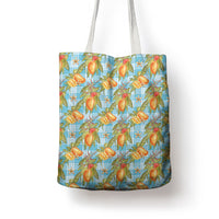 Vintage Hawaii Mango Tote Bag Blue Hawaiian Palaka