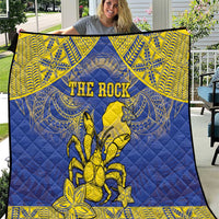 Niue The Rock Quilt Niuean Crab Hiapo Pattern Blue Version LT05 Blue - Polynesian Pride
