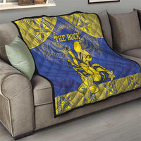 Niue The Rock Quilt Niuean Crab Hiapo Pattern Blue Version LT05 - Polynesian Pride