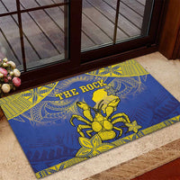 Niue The Rock Rubber Doormat Niuean Crab Hiapo Pattern Blue Version
