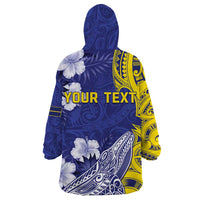 Personalised Nauru 92nd Anniversary Of Angam Wearable Blanket Hoodie Polynesian Whale Pattern