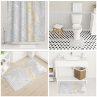 Niue White Sunday Bathroom Set Niuean Hiapo With Puakenikeni Lei