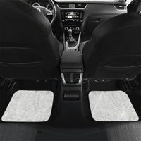 Niue White Sunday Car Mats Niuean Hiapo With Puakenikeni Lei