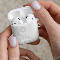 American Samoa White Sunday AirPods Case Polynesian Pattern With Tropical Flowers